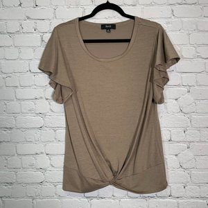 Nai Brown Knot Front Top Size Medium